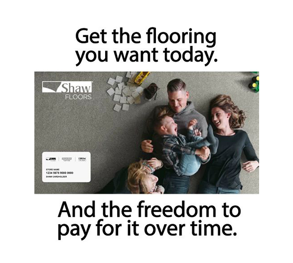 Wells Fargo financing ad with family on carpet - Carpet World of Martinsburg in WV